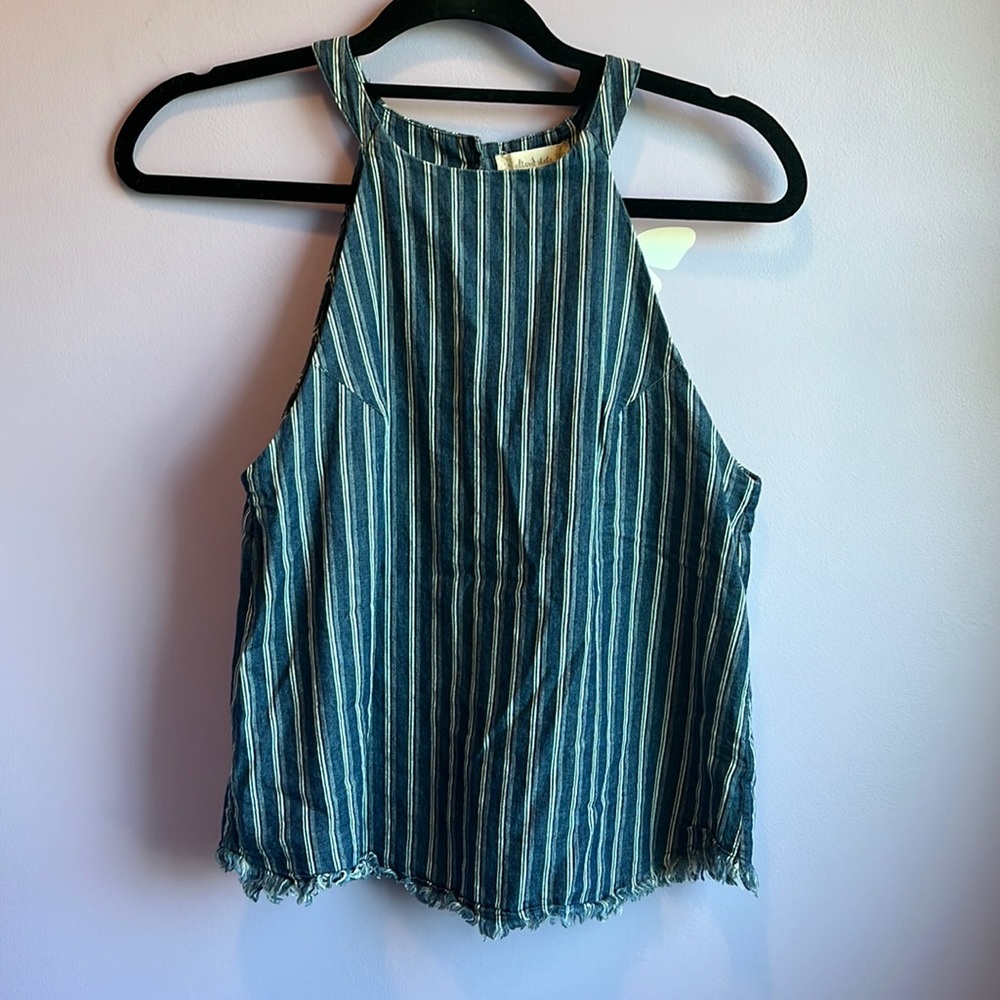 Denim Striped Altar’d State Tank Top